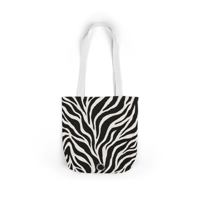 Zebra | Black & White Pattern Canvas Tote Bag