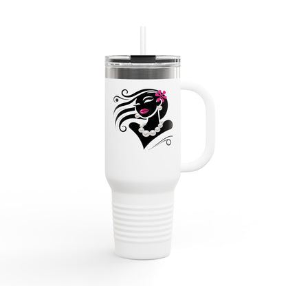 Pearls & Curls 6 | Insulated Travel Mug, 40oz (multiple colors) | Insulated Travel Mug (40oz)