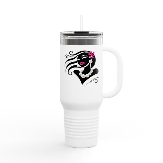 Pearls & Curls 6 | Insulated Travel Mug, 40oz (multiple colors) | Insulated Travel Mug (40oz)