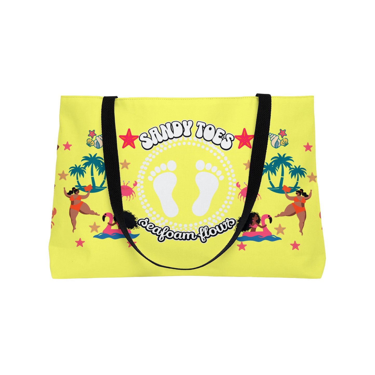 Sandy Toes | Pineapple Two-Sided Weekender Tote Bag (black girl)