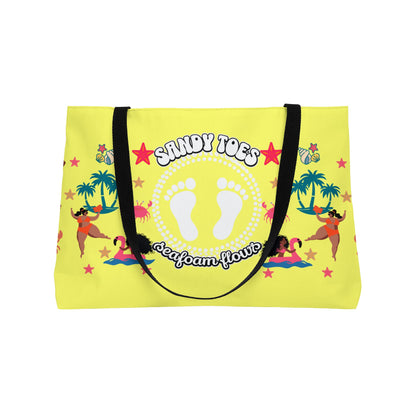 Sandy Toes | Pineapple Two-Sided Weekender Tote Bag (black girl)