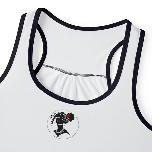 Pearls & Curls5 | White - Ruby Kiss Ringer Tank (black or white trim)