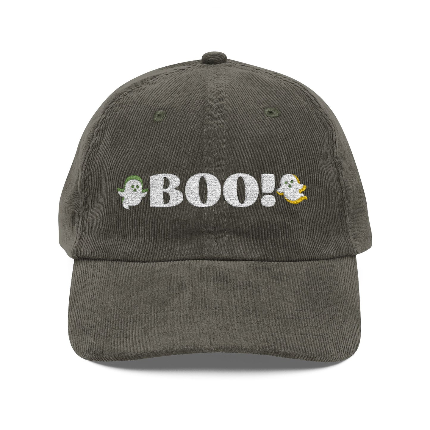 The Spooky Edit3 - Boo! Embroidered Corduroy Cap (multiple colors)