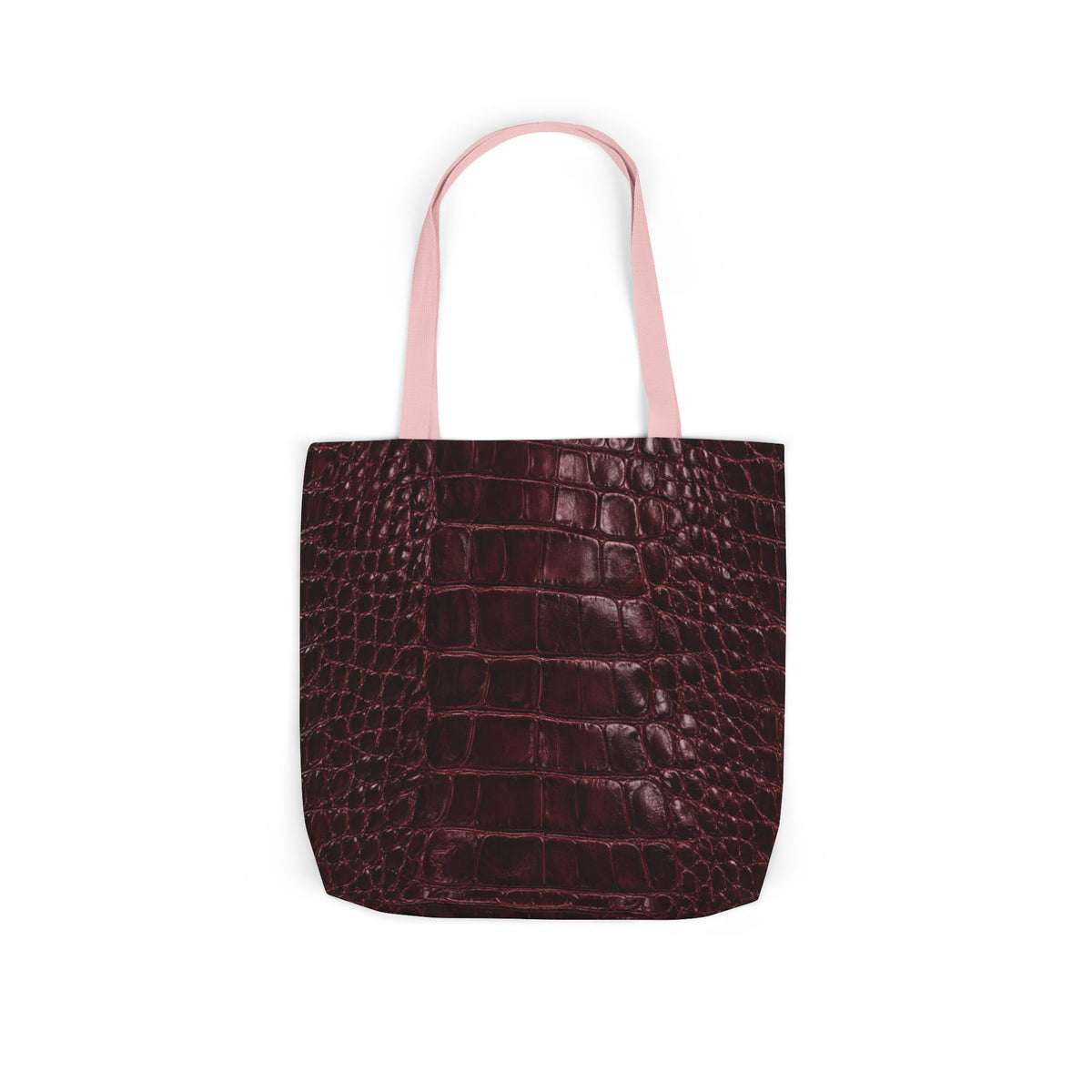 Alligator | Burgundy Print All-Over Pattern Tote Bag (non-textured printed fabric)