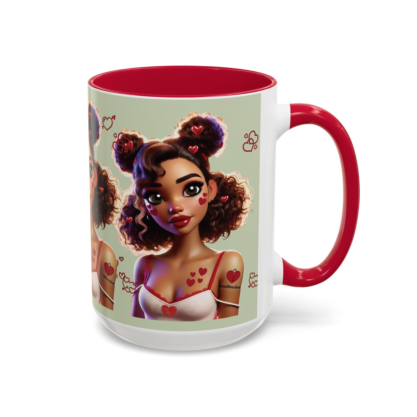 Heartbreaker 2 | Kiwi - Coffee Mug, two-tone, 15 oz (multiple handle colors)