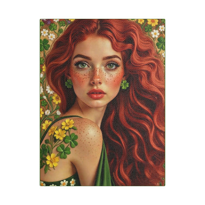 Clovers 5 | Shamrock Enchantress, Stretched Satin Canvas Print