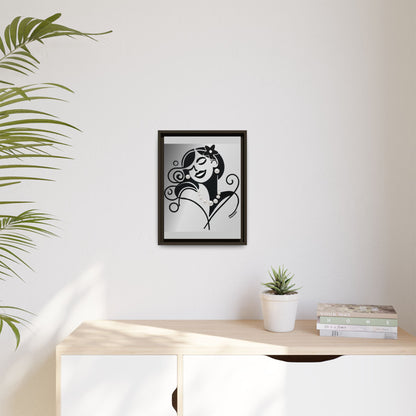 Pearls & Curls 4 | Black and White Framed Matte Canvas Wall Art (black or white frame)