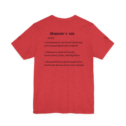 Aquarius| Word Art Graphic Tee2 (garnet)--"Aquarius" Definition on Back