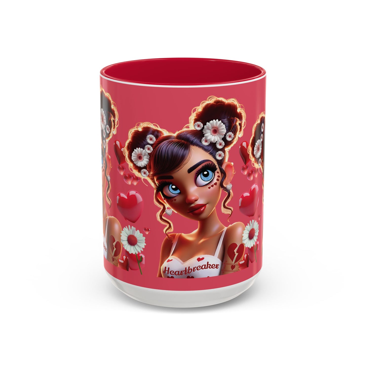 Heartbreaker 1 | Raspberry - Coffee Mug, two-tone, 15 oz (multiple handle colors)