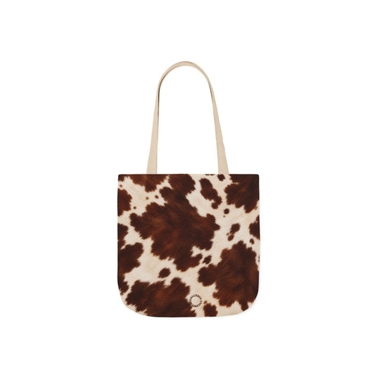 Cow | Brown & Cream Cowhide Canvas Tote Bag (3 sizes)