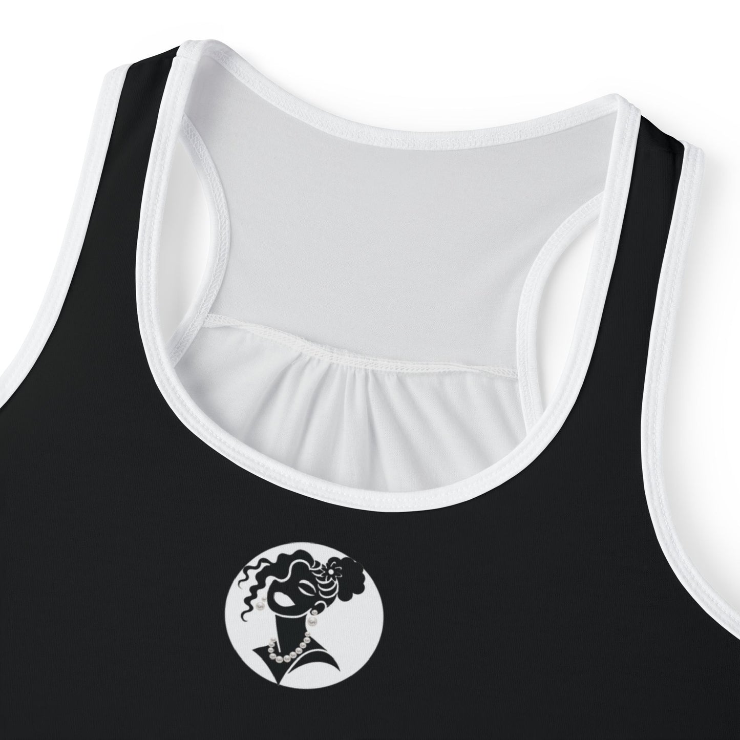 Pearls & Curls5 | Black - Plain Ringer Tank (black or white trim)