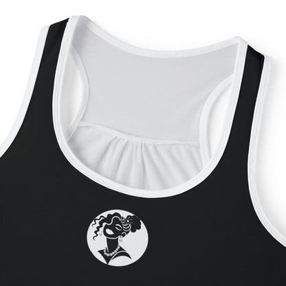 Pearls & Curls5 | Black - Plain Ringer Tank (black or white trim)