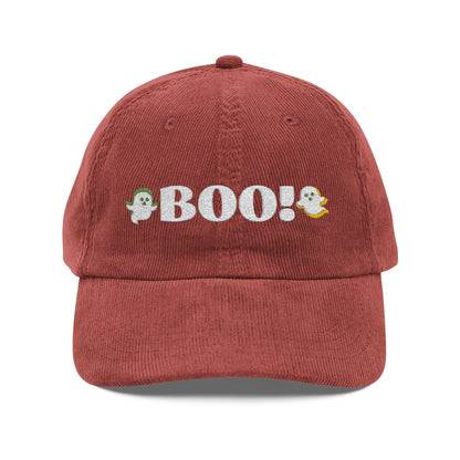 The Spooky Edit3 - Boo! Embroidered Corduroy Cap (multiple colors)