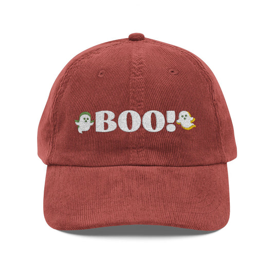 The Spooky Edit3 - Boo! Embroidered Corduroy Cap (multiple colors)