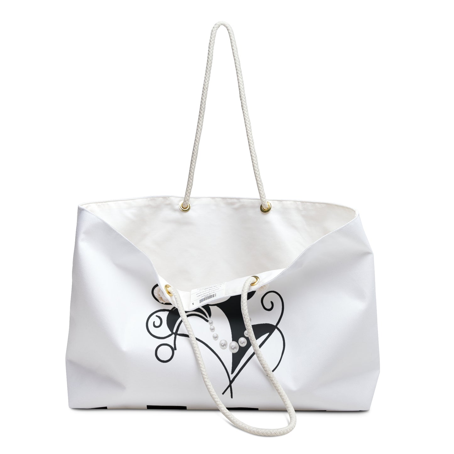 Pearls & Curls 4 | White Double-Sided Weekender Bag