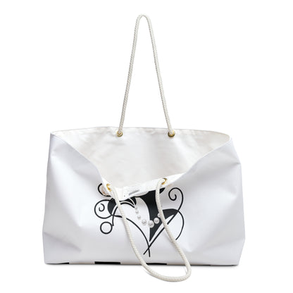 Pearls & Curls 4 | White Double-Sided Weekender Bag