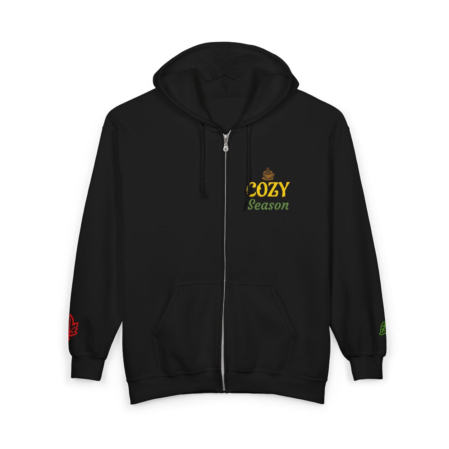 Harvest Haze | 'Cozy Season' Embroidered Zip Hoodie (multiple colors)