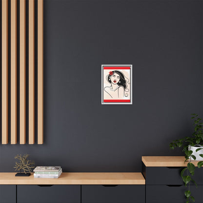 Pearls & Curls 3 | Scarlet Kiss Framed Matte Canvas Wall Art (black or white frame)