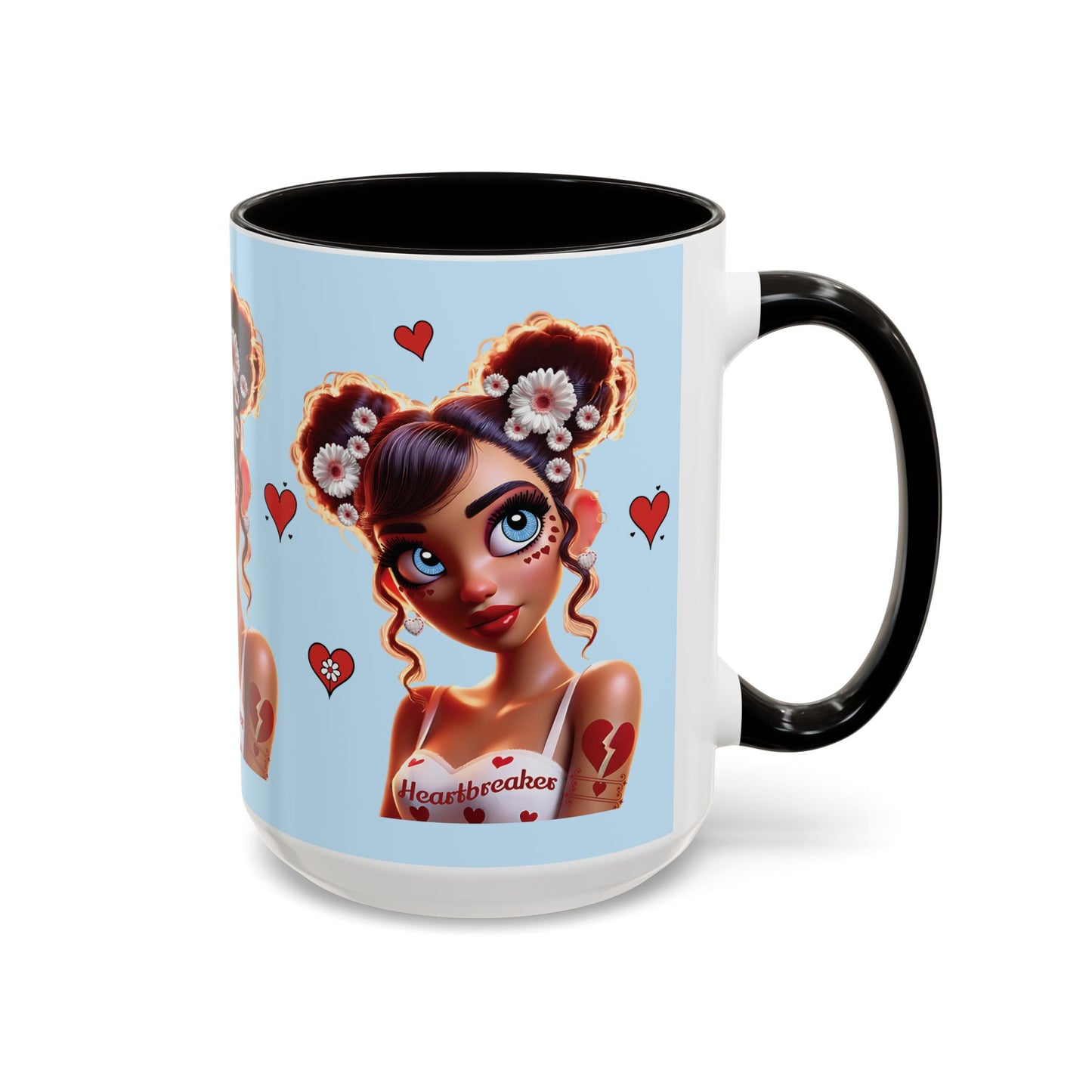 Heartbreaker 1 | Blueberry - Coffee Mug, two-tone, 15 oz (multiple handle colors)