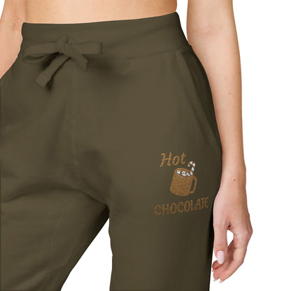 Harvest Haze | Hot Chocolate Gold Embroidered Sweatpants