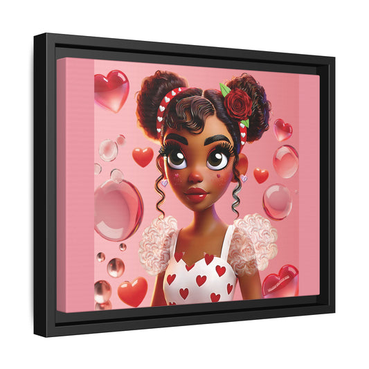 Heartbreaker Girl | Bubblegum - Canvas Print, framed matte (multiple sizes/frame colors)