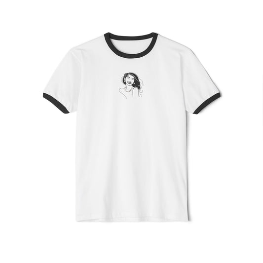 Pearls & Curls3| Plain Ringer Tee (heather grey or white)