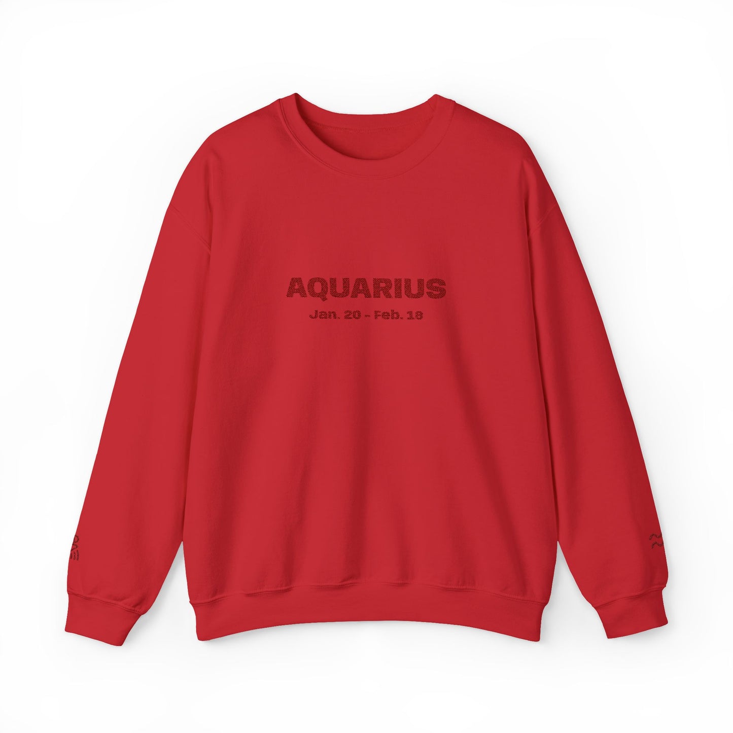 Aquarius | Embroidered Crewneck Sweatshirt (garnet)