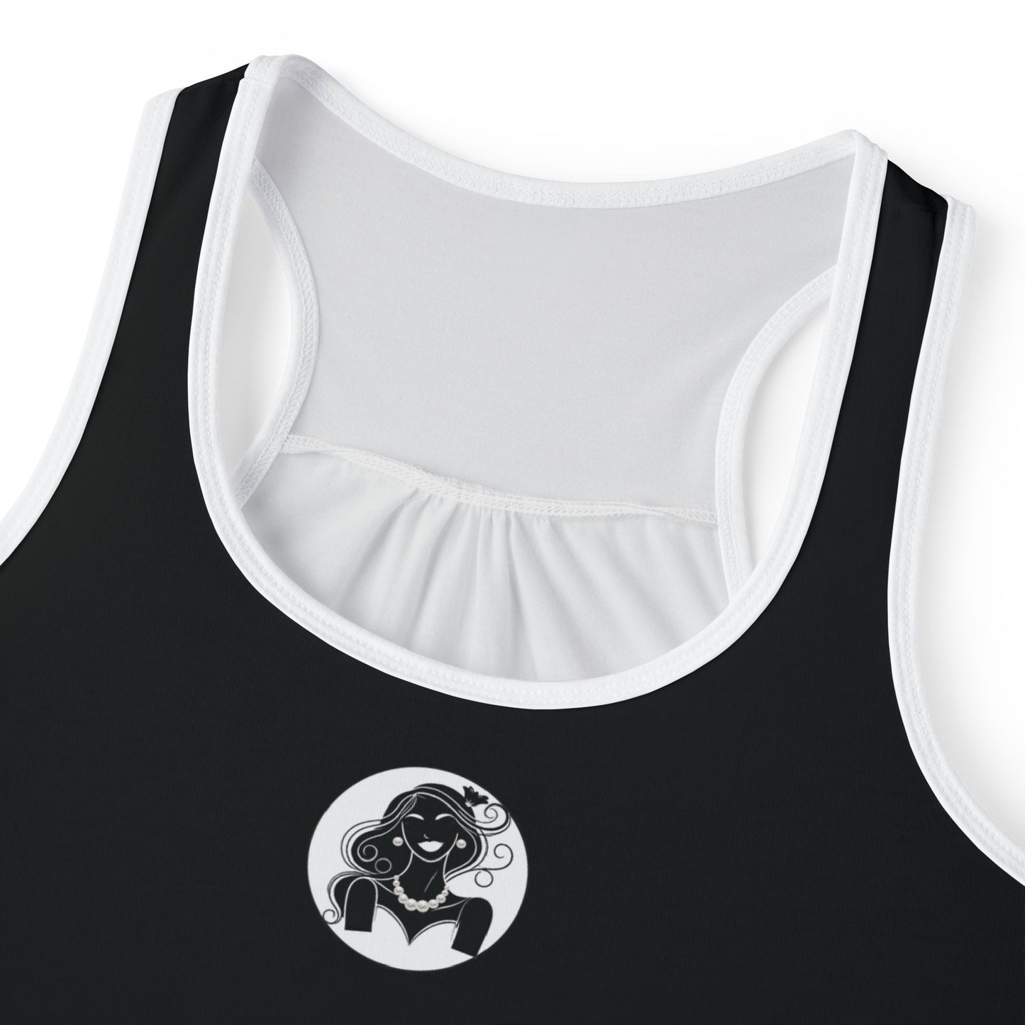 Pearls & Curls1 | Black - Plain Ringer Tank (black or white trim)