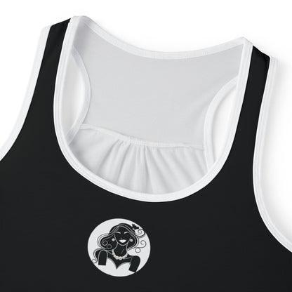 Pearls & Curls1 | Black - Plain Ringer Tank (black or white trim)