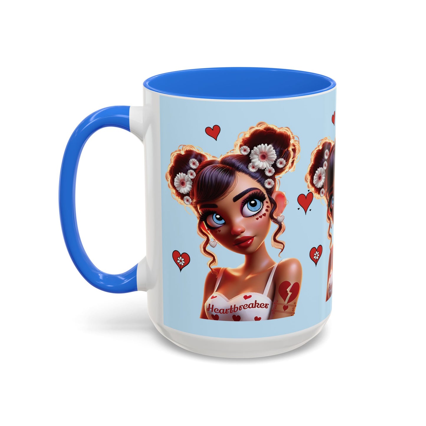 Heartbreaker 1 | Blueberry - Coffee Mug, two-tone, 15 oz (multiple handle colors)