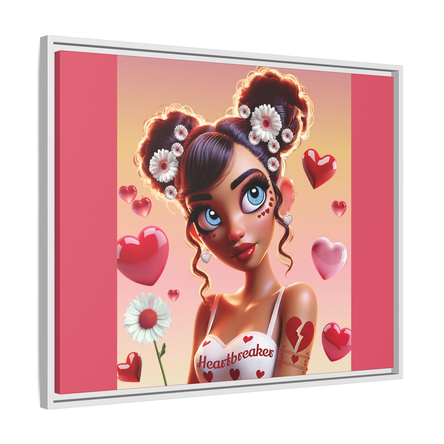 Heartbreaker 1 | Raspberry - Canvas Print, framed matte (multiple sizes/frame colors))