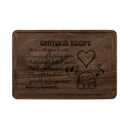 The Cozy Edit4 | "Grateful Recipe" Engraved Wooden Cutting Board (maple or walnut)