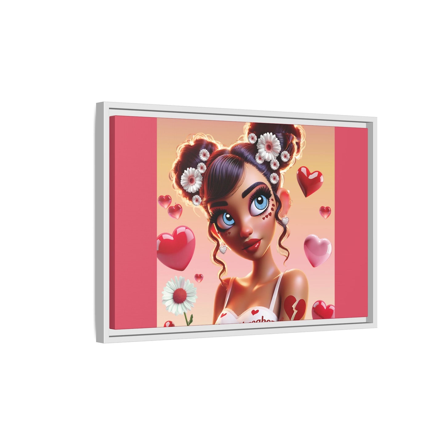 Heartbreaker 1 | Raspberry - Canvas Print, framed matte (multiple sizes/frame colors))