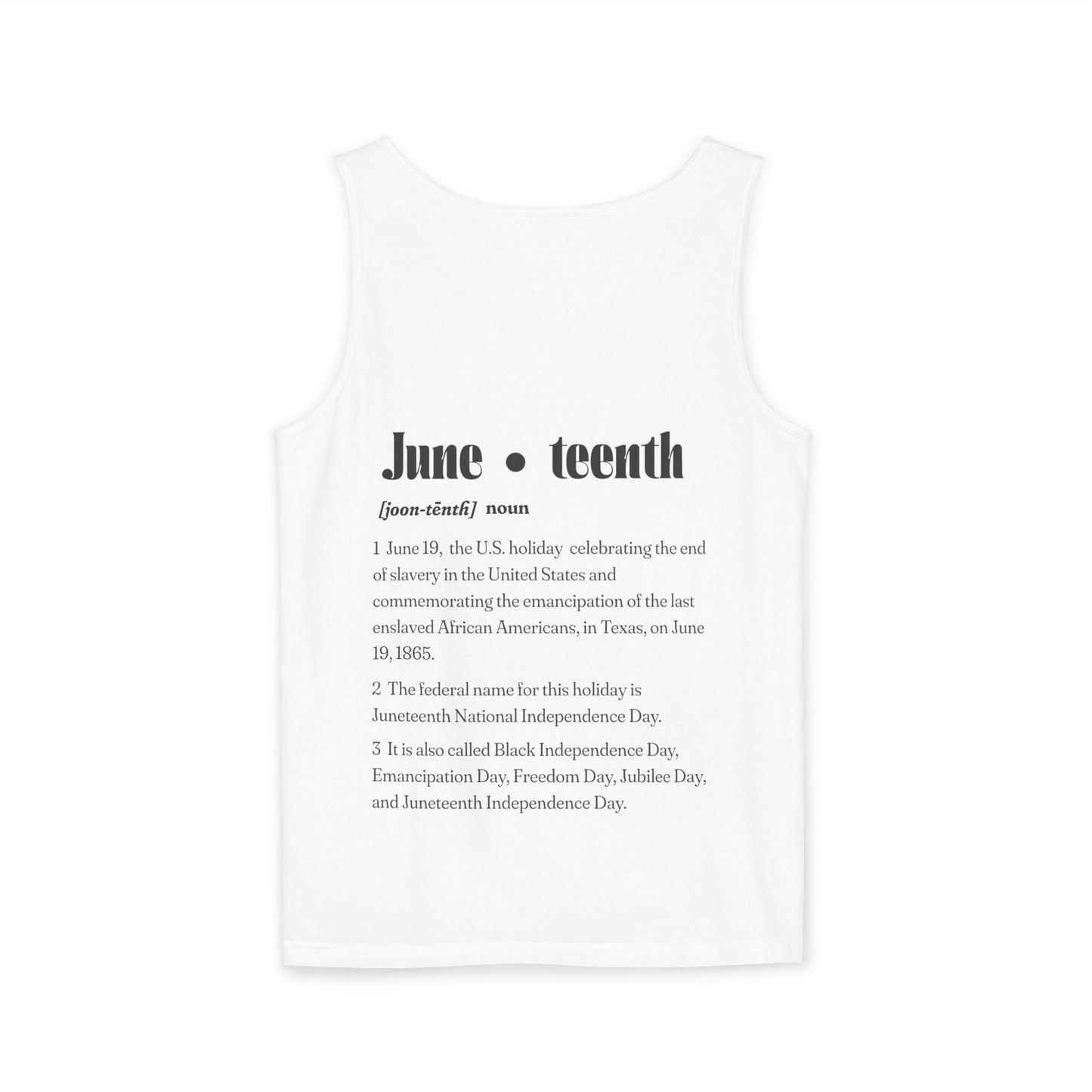 Juneteenth | Graphic Celebratory Tank Top (front and back design)