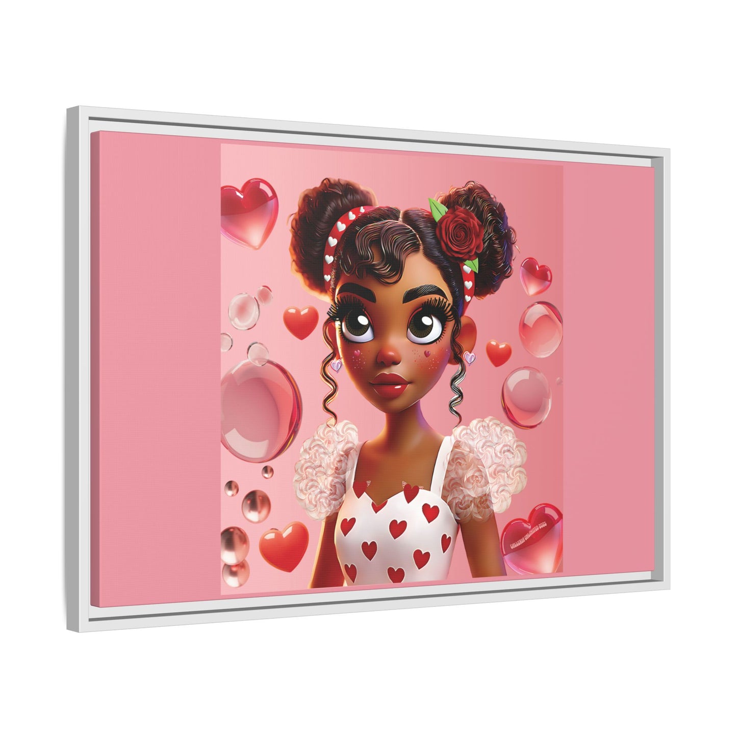 Heartbreaker Girl | Bubblegum - Canvas Print, framed matte (multiple sizes/frame colors)