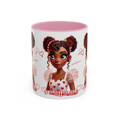 Heartbreaker Girl |Marshmallow - Coffee Mug, two-tone, 11 oz (multiple handle colors)