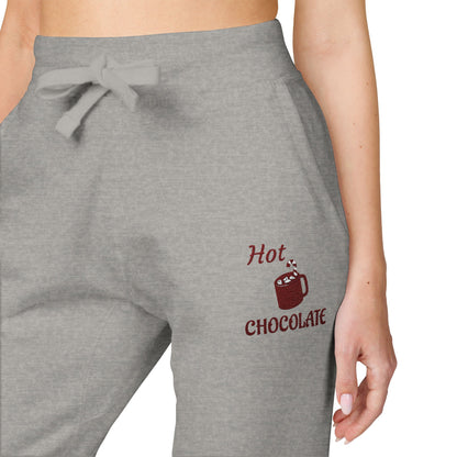Harvest Haze | Maroon Embroidered 'Hot Chocolate' Sweatpants
