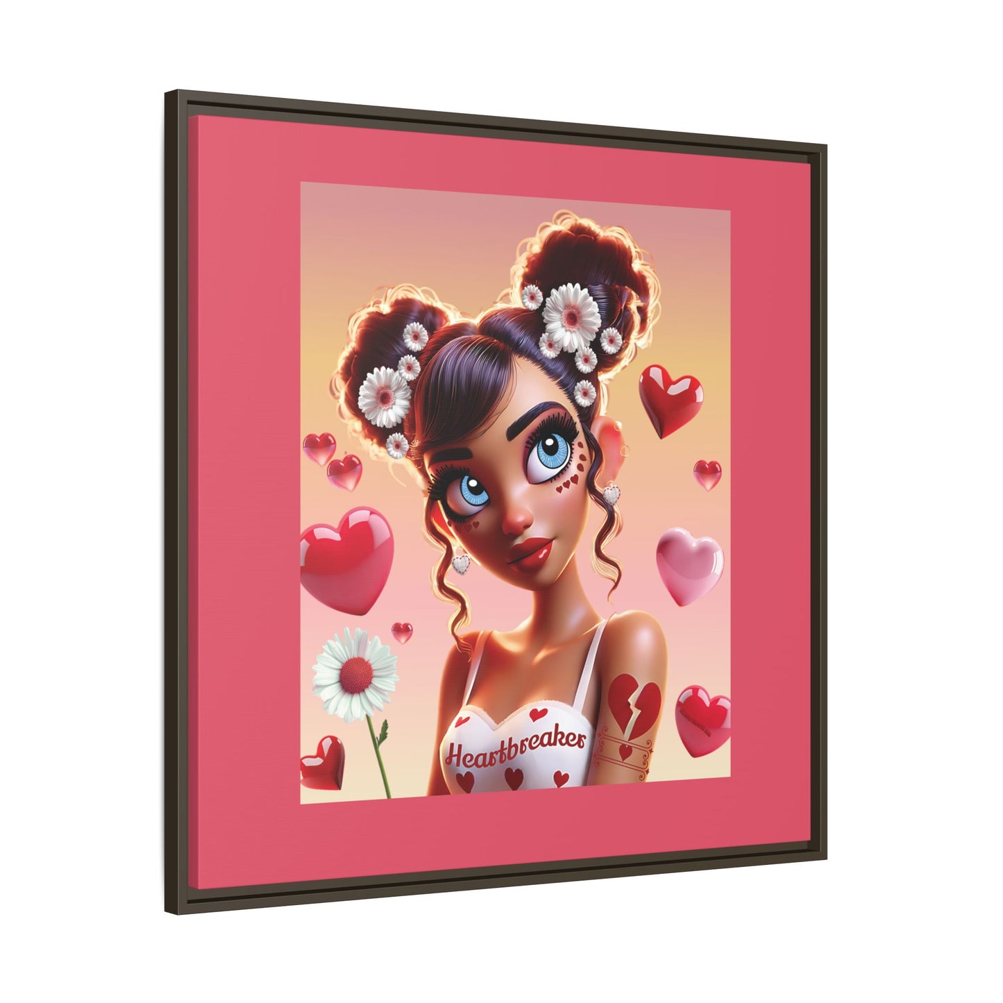 Heartbreaker 1 | Raspberry - Canvas Print, framed matte (multiple sizes/frame colors))