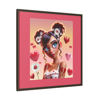 Heartbreaker 1 | Raspberry - Canvas Print, framed matte (multiple sizes/frame colors))