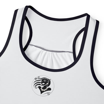 Pearls & Curls6 | White - Plain Ringer Tank (black or white trim)