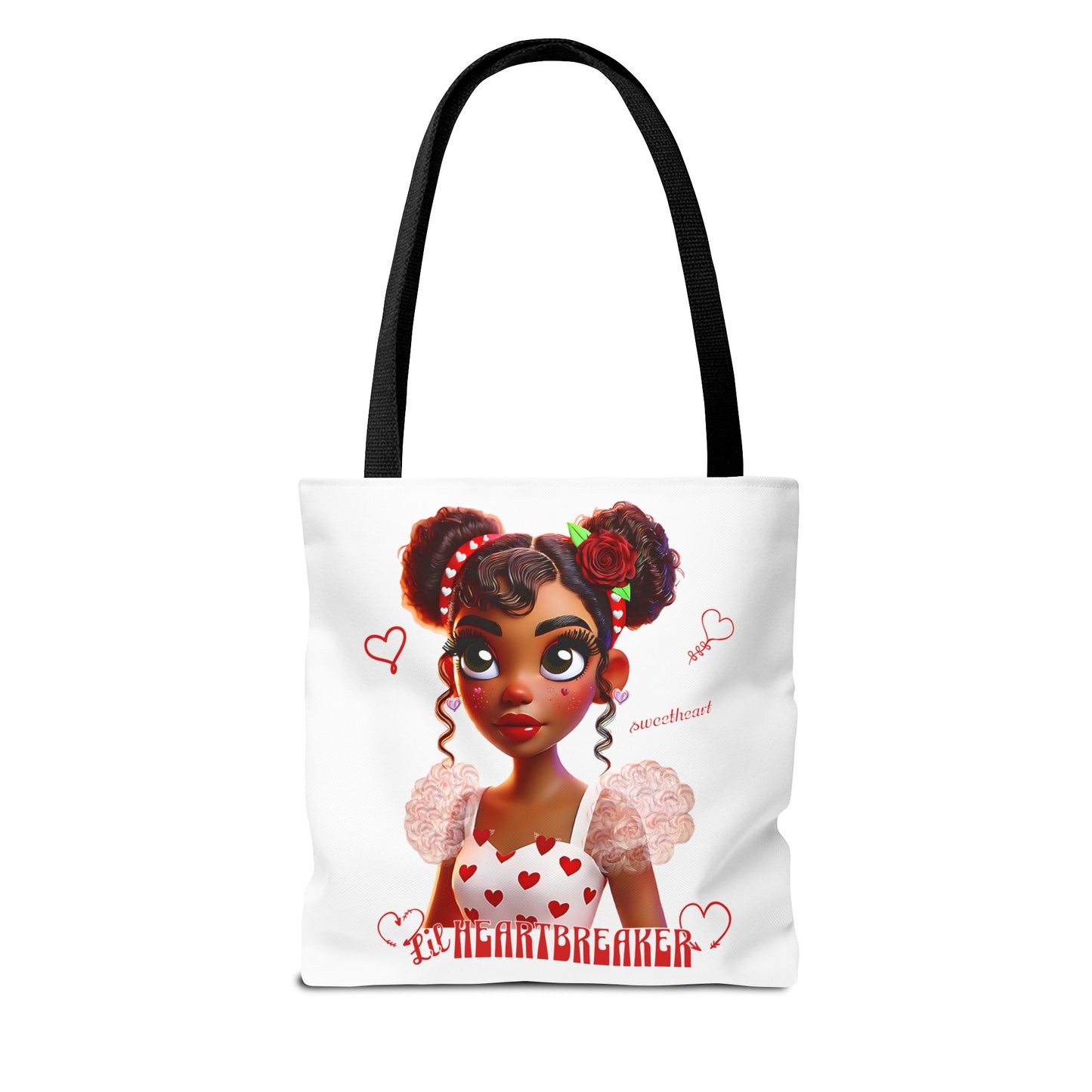 Heartbreaker Girl | Marshmallow All Over Print Two-Tone Tote Bag (multiple strap colors)