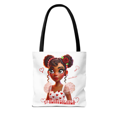 Heartbreaker Girl | Marshmallow All Over Print Two-Tone Tote Bag (multiple strap colors)