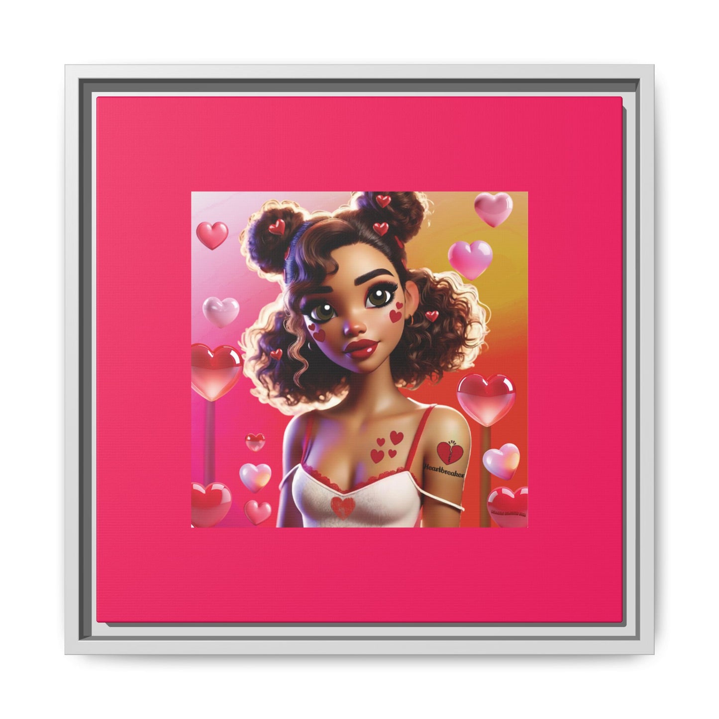 Heartbreaker 2 | Watermelon - Canvas Print, framed matte (multiple sizes/multiple frame colors)