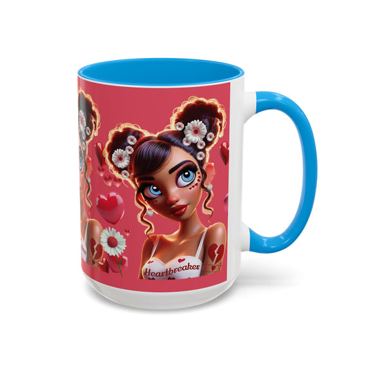 Heartbreaker 1 | Raspberry - Coffee Mug, two-tone, 15 oz (multiple handle colors)