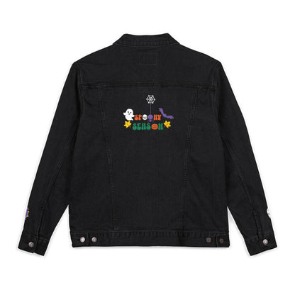 The Spooky Edit1 - Embroidered Denim Jacket (classic and black denim)