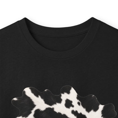 Cow | Black & White Cowhide Abstract Long Sleeve Tee