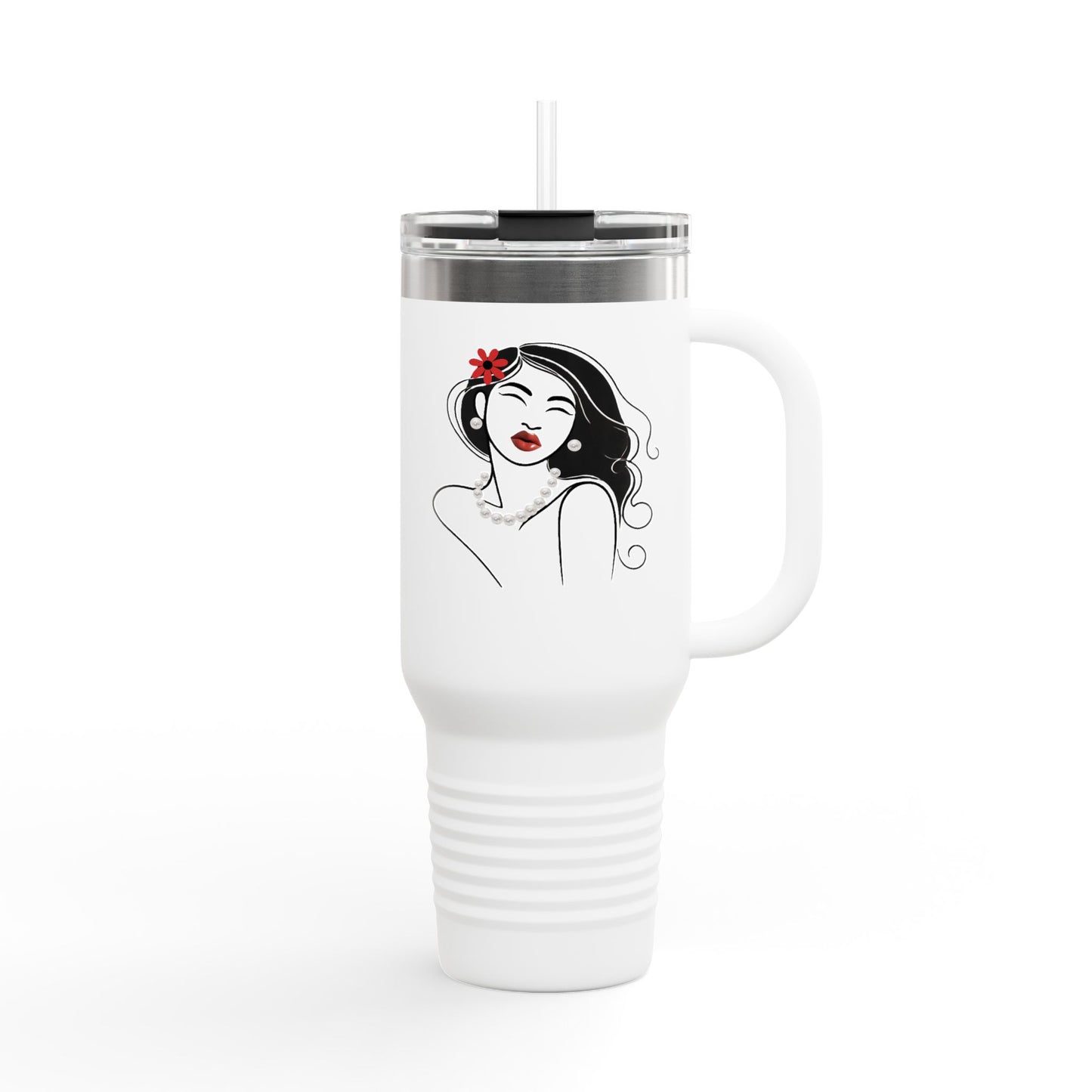 Pearls & Curls 3 | Insulated Travel Mug, 40oz (multiple colors) | Insulated Travel Mug (40oz)
