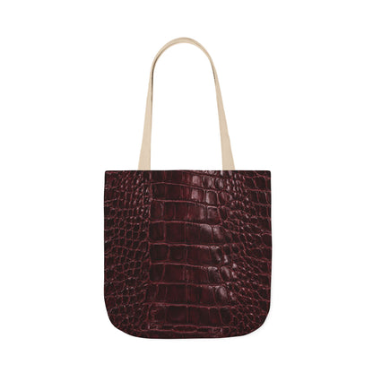 Alligator | Burgundy Print All-Over Pattern Tote Bag (non-textured printed fabric)