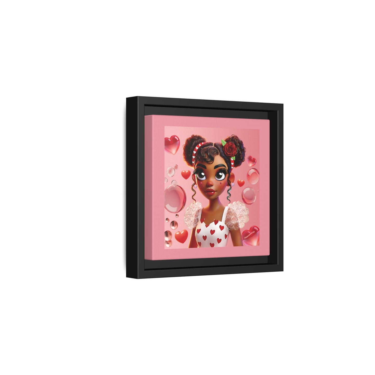 Heartbreaker Girl | Bubblegum - Canvas Print, framed matte (multiple sizes/frame colors)