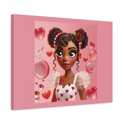 Heartbreaker Girl | Bubble Gum Matte Canvas Print